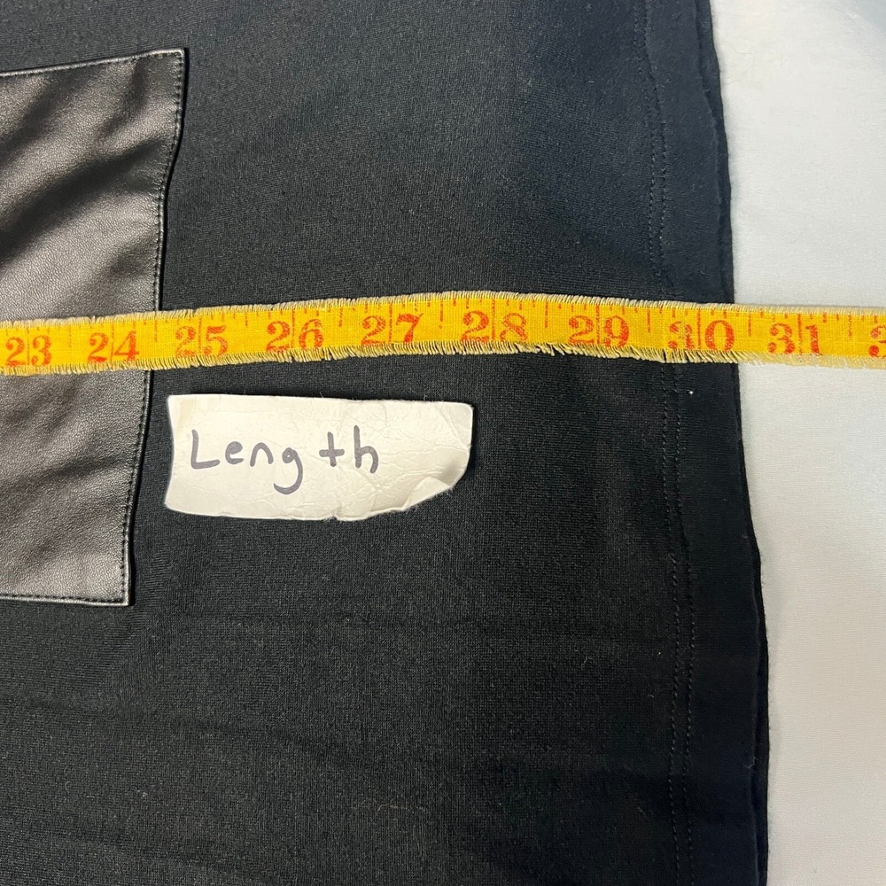 Comfy USA Edgy Minimalist Urban Tunic Faux Leather Pockets Monochrome Relaxed XL - Picture 6 of 9